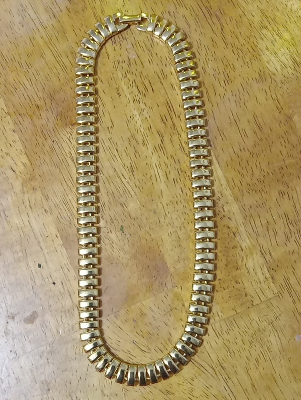 Gold Tone Link Statement Necklace - Unbranded